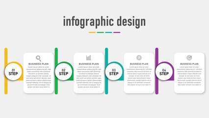 4 Steps presentation business infographic design template vector. Business development infographic template.