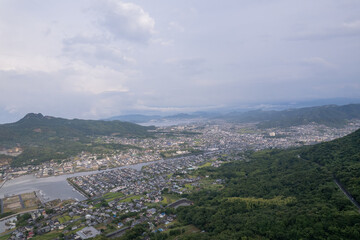 Fototapeta na wymiar Aerial photo of Takamatsu, Japan