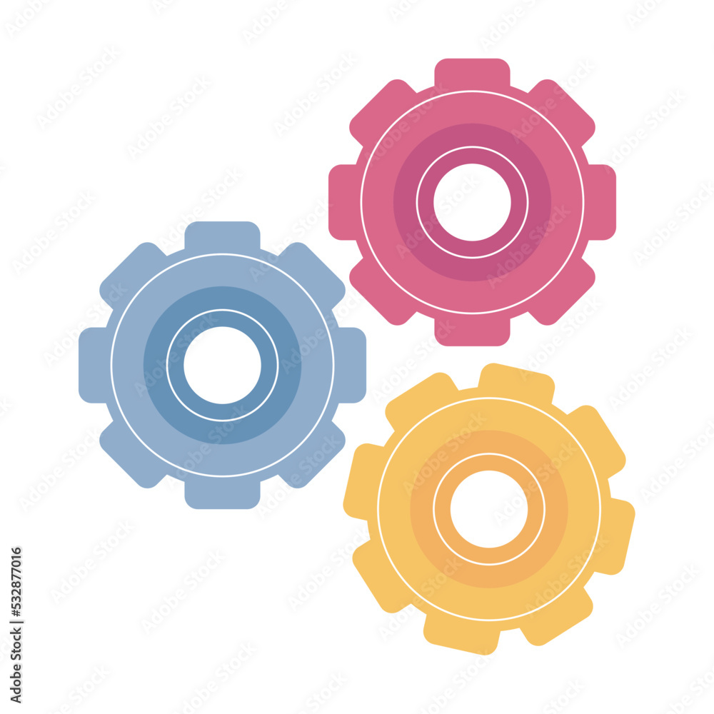 Poster gears cogs setting machine