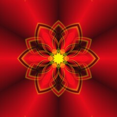red background