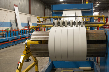 metal roll of coil on decoiling machine