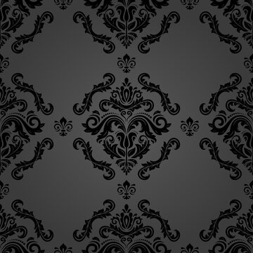 Classic seamless pattern. Damask orient ornament. Classic vintage black background. Orient ornament for fabric, wallpaper and packaging