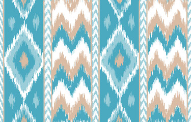 seamless geometric pattern. Tribal Art Ikat Ogee in traditional classic. based on ikat fabric style. Vector illustration.
