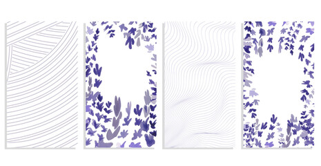 background with  lavender vector template set  