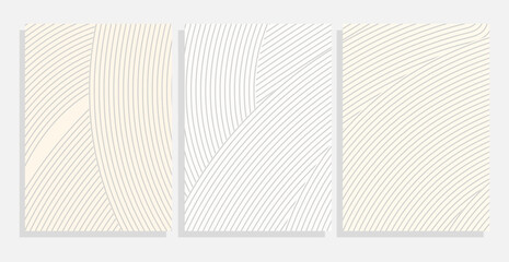 white wavy lined paper vector background set