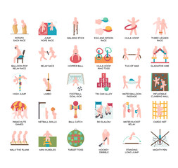 Set of Sports school Day Activities thin line icons for any web and app project.