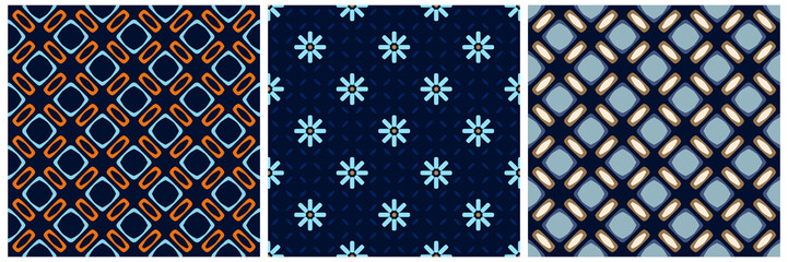 Abstract shape simple geometric motif classic pattern continuous background. Modern fabric design textile swatch ladies dress, man shirt allover block print. High resolution image digital illustration