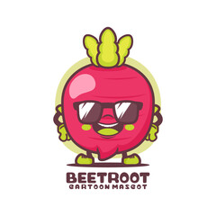 beetroot cartoon mascot. plant vector illustration