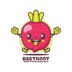 beetroot cartoon mascot. plant vector illustration