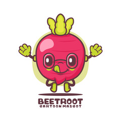 beetroot cartoon mascot. plant vector illustration