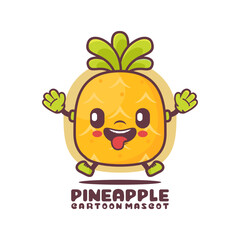 pineapple cartoon mascot. fruit vector illustration