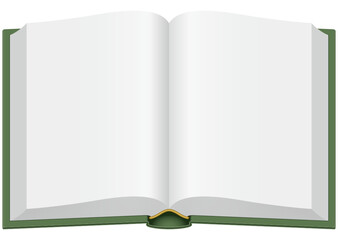 開いたハードカバーの書籍　本のページ