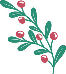 Christmas Holly Leaf Illustration
