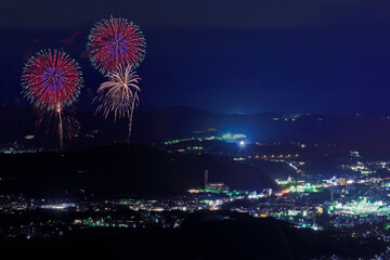 菜の花台から望む秦野たばこ祭