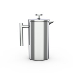 Stainless Steel French Coffee Presser 3D render for mockup