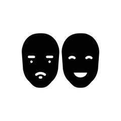 Black solid icon for faces