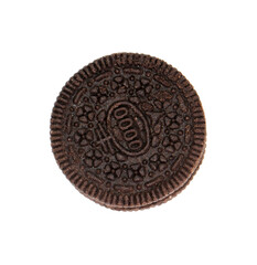 cookies chocolate with cream filling between on transparent background png file
