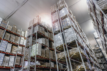 Cold storage, grocery warehouse for storing perishable meat, fish, vegetables products - 532883612