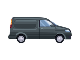 delivery black van vehicle mockup