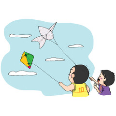 boy flying a kite