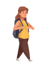 Fototapeta premium traveler woman with bagpack