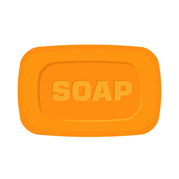 bar of soap flat vector illustration logo icon clipart
