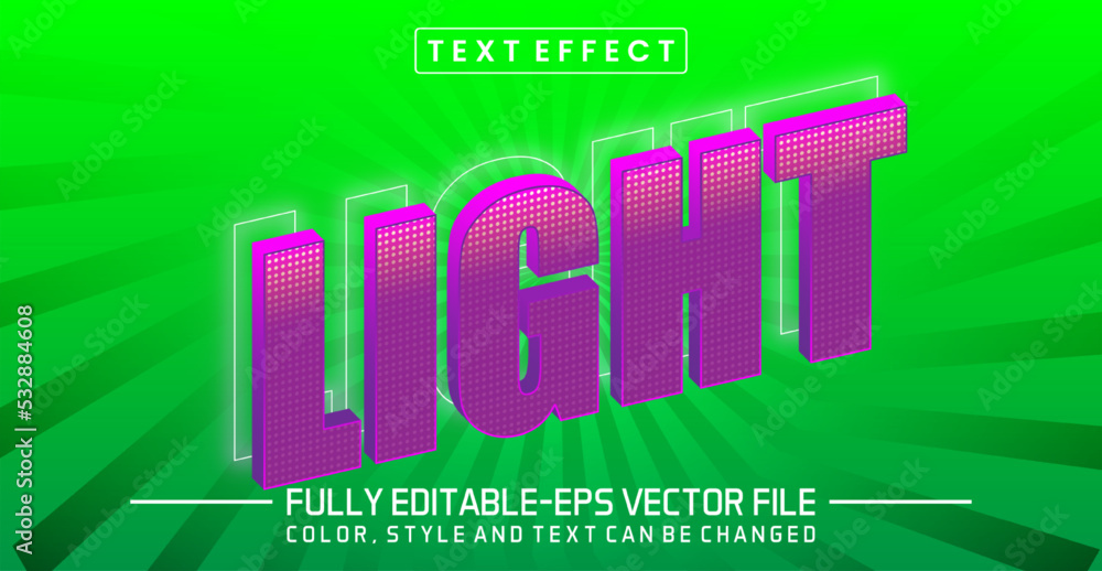 Poster light text editable style effect