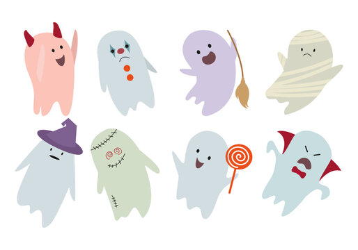a collection of ghosts in different images for Halloween
