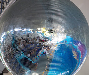 Mirror ball in a disco club.