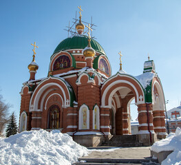 Orthodox church in the snow