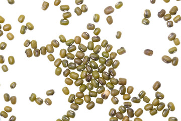 Mung beans isolated on white background.