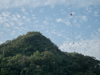 Mountain with balloon