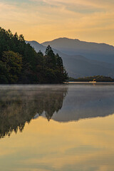 sunset over the lake