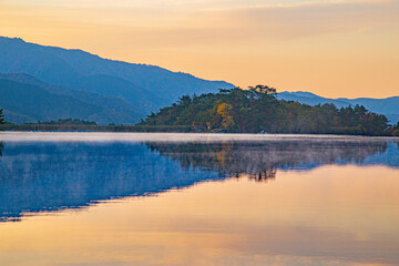 sunrise over the lake