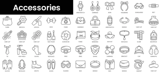 Poster Set of outline accessories icons. Minimalist thin linear web icon set. vector illustration. © DuoWalker