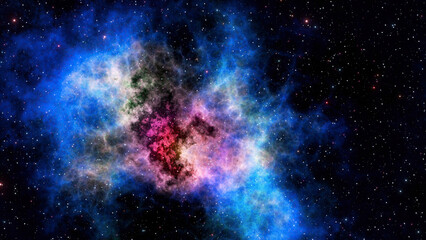 Nebulas and stars cosmic background, universe with galaxies, nebulae and stars