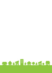 シンプルな街並み風景のイラスト