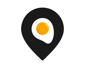 Location pin with egg inside