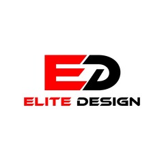 ED logo design ED initials logo Elite Design Logo