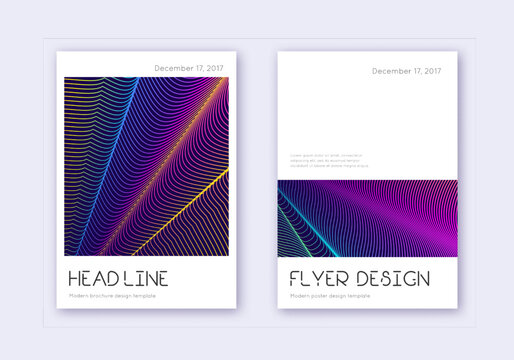 Minimal cover design template set. Rainbow abstrac