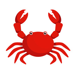 cartoon style crab flat vector illustration logo icon clipart