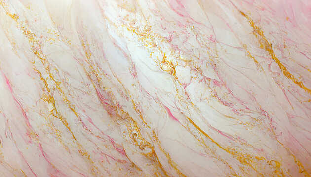Gold and pink luxurious marble textured background. Abstract design, 4k wallpaper. 3d illustration