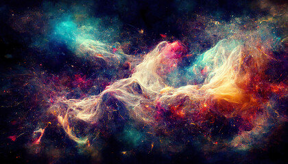 Space nebula, colorful abstract background image. 3d illustration
