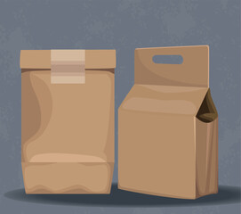 eco bag and box packages