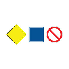 Blank road sign template vector graphics