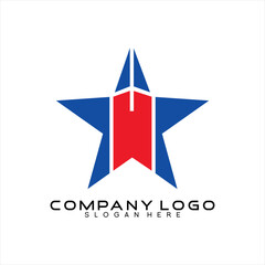 Obraz premium Star design vector logo with badge sign and peace symbol.