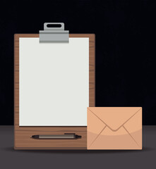 eco clipboard with envelope