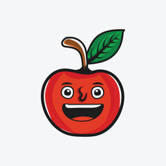 Apple carton art illustration on white background