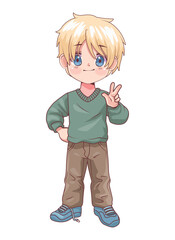 anime blond hair boy