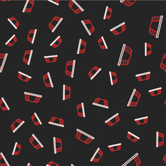 Line Monkey bar icon isolated seamless pattern on black background. Vector